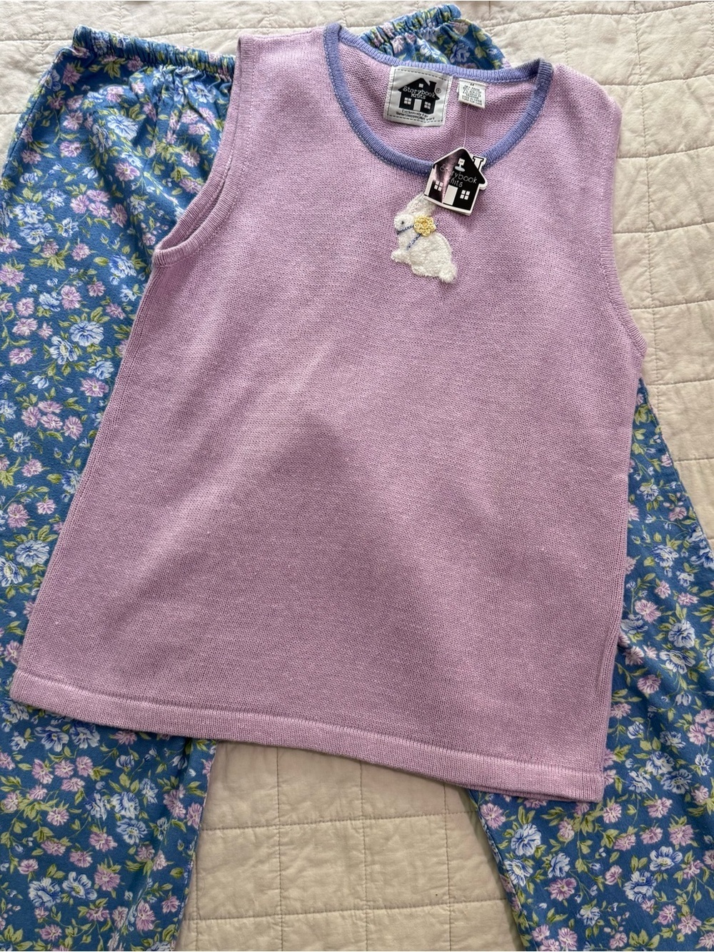 Storybook Knits Lavender Bunny Tank With mMatching Pants